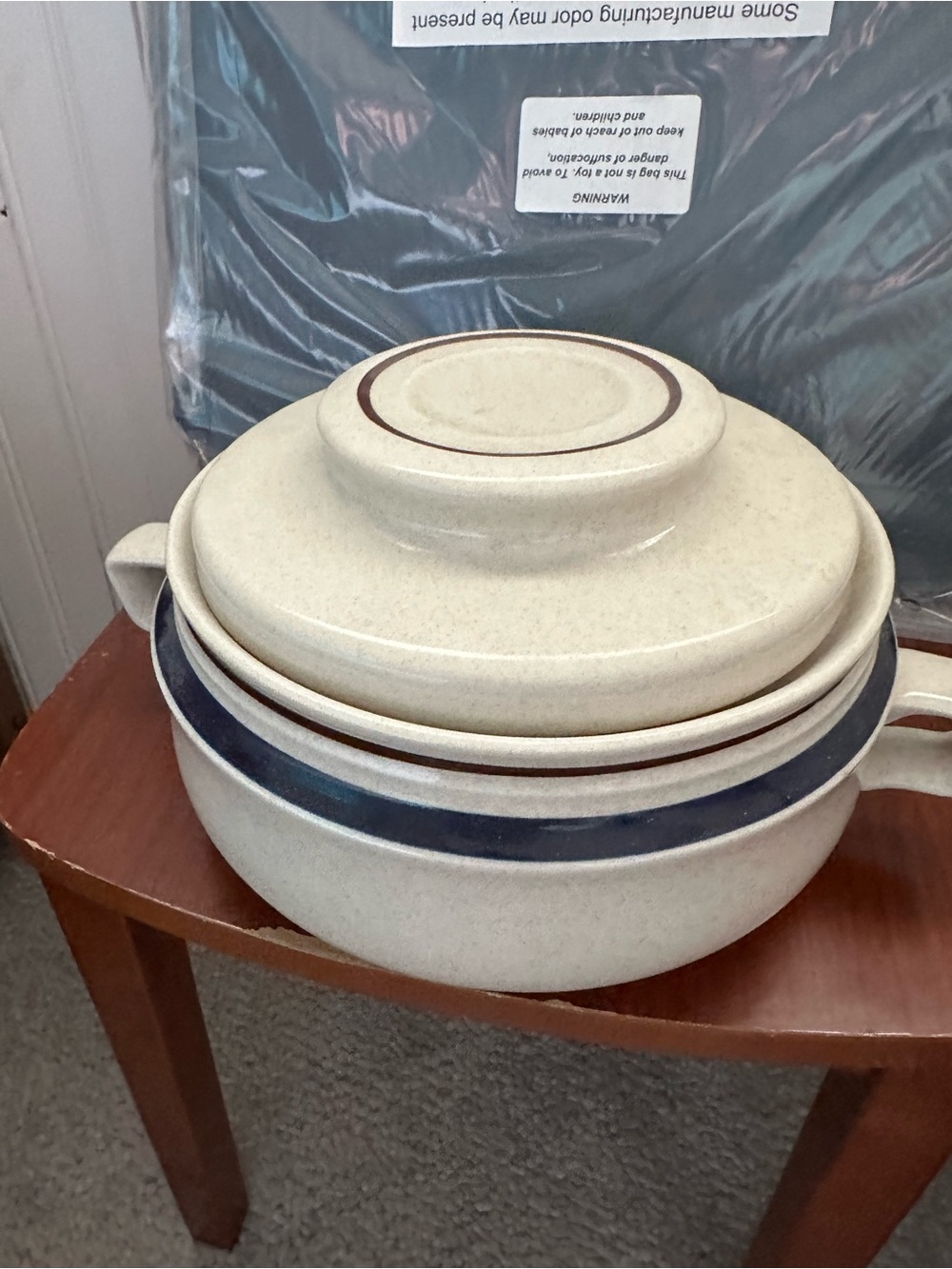 Yamaka Contemporary Chateau Stoneware Covered Casserole Dish Cobalt Blue Japan